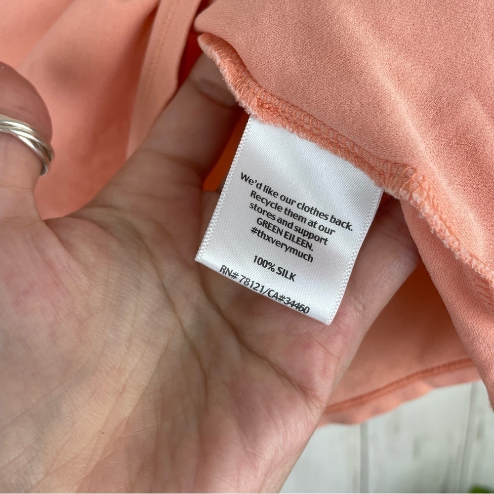 Eileen Fisher 100% silk peach tank - Picture 3 of 5